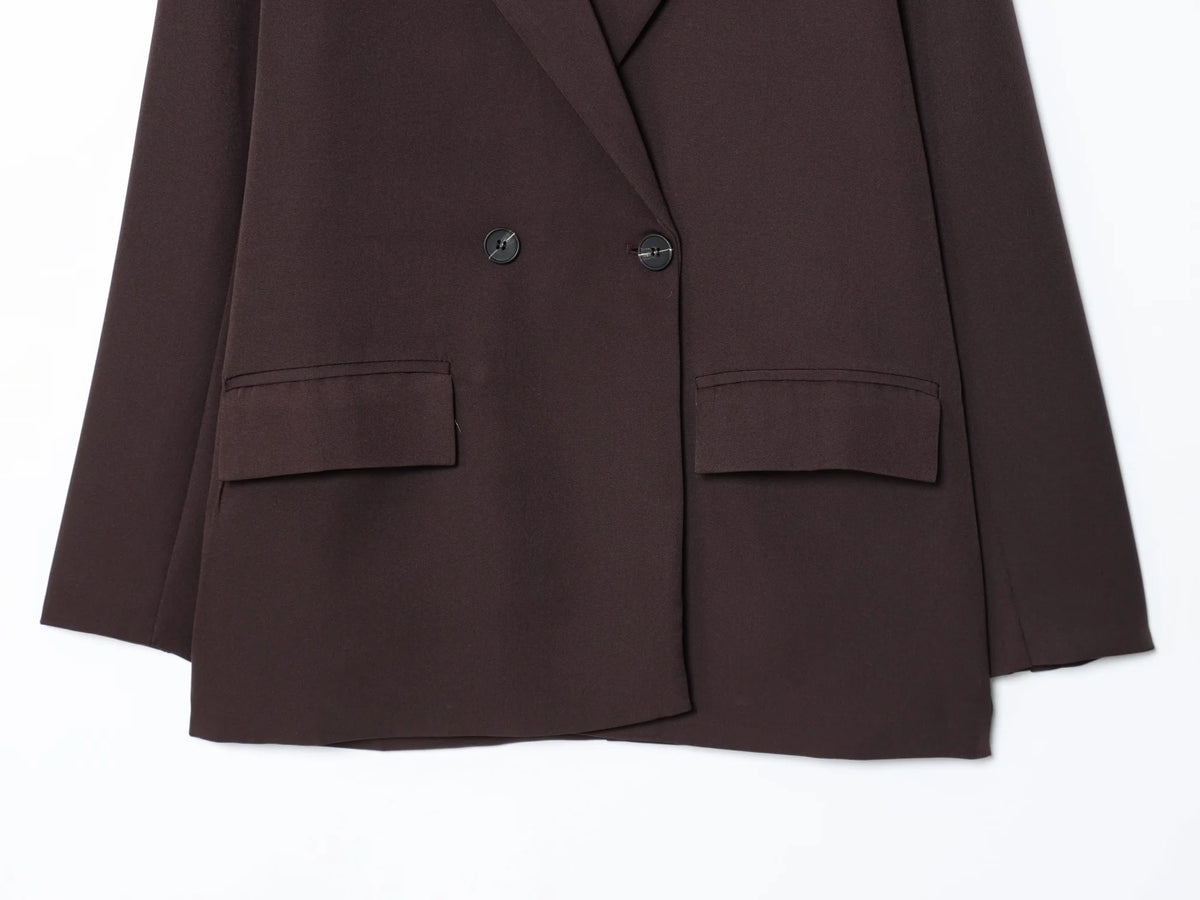 Oversized blazer met dubbele rij knopen - afbeelding 6