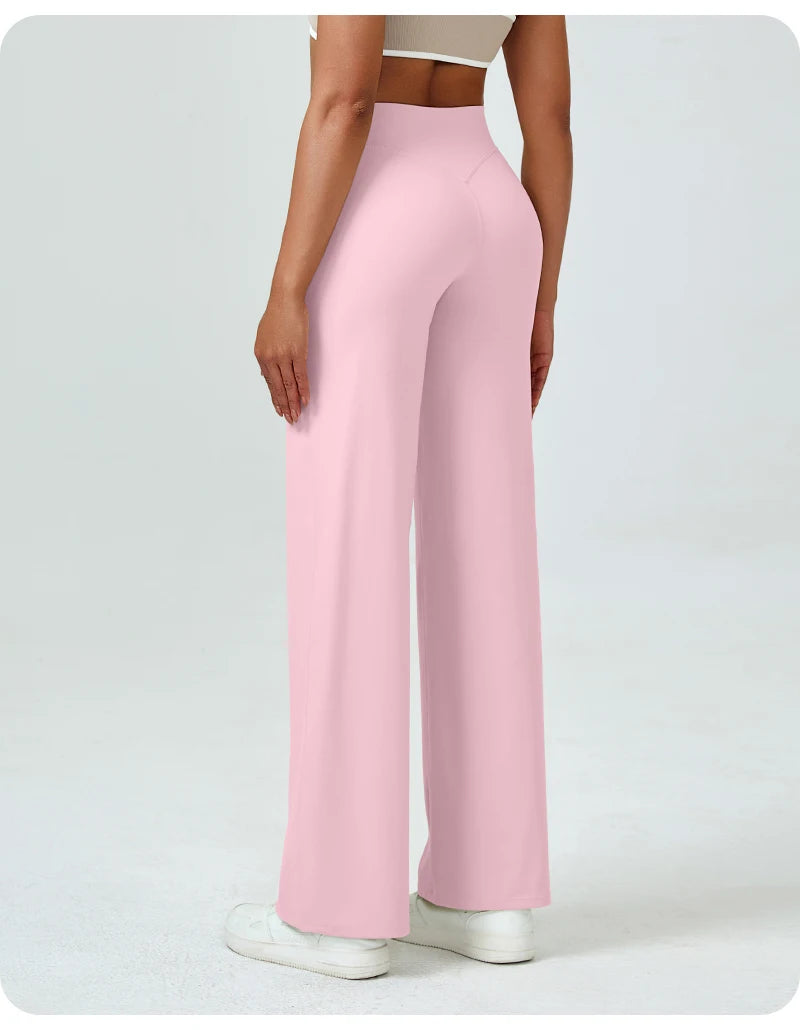 High waisted straight leg yoga pants voor dames