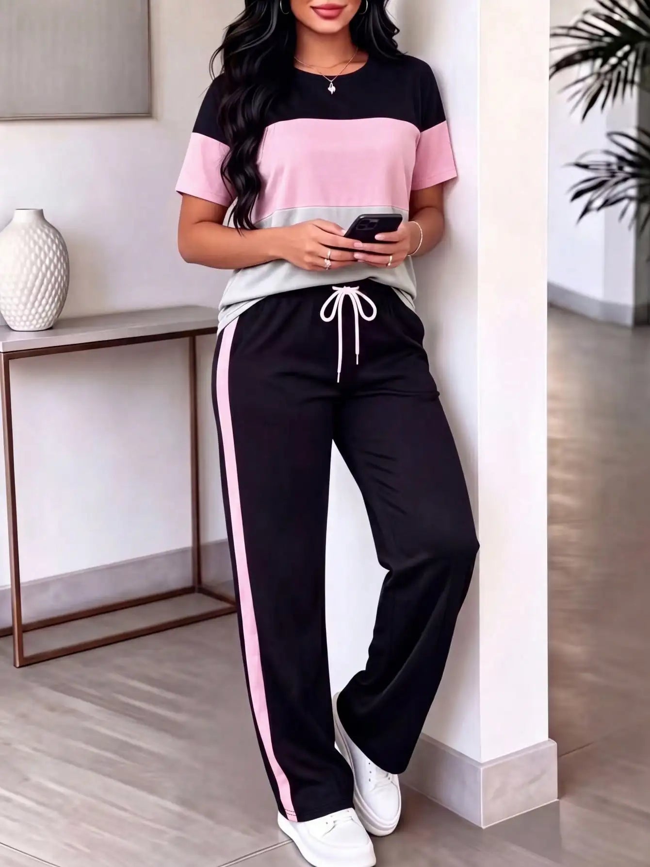 Gestreepte T-shirt set