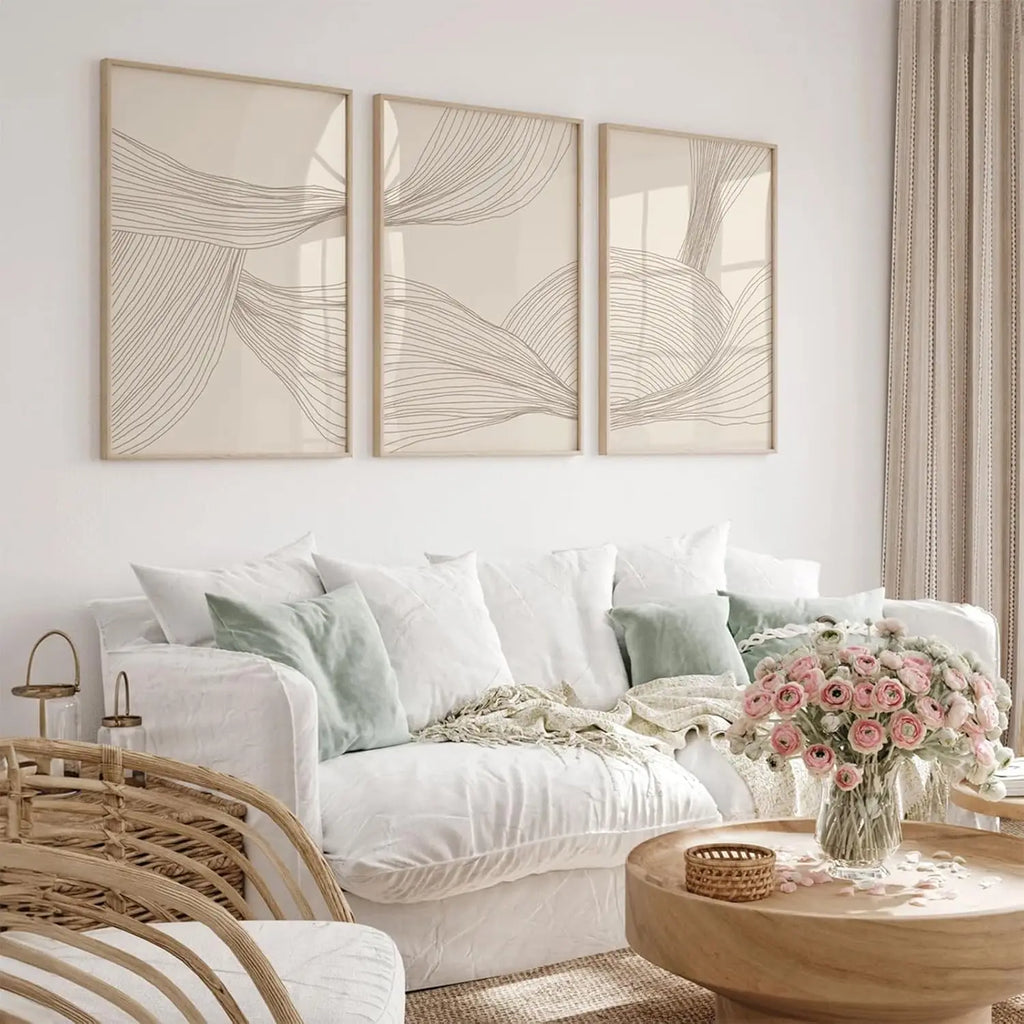 3-delige abstracte canvas wanddecoratie