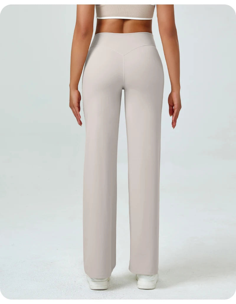 High waisted straight leg yoga pants voor dames