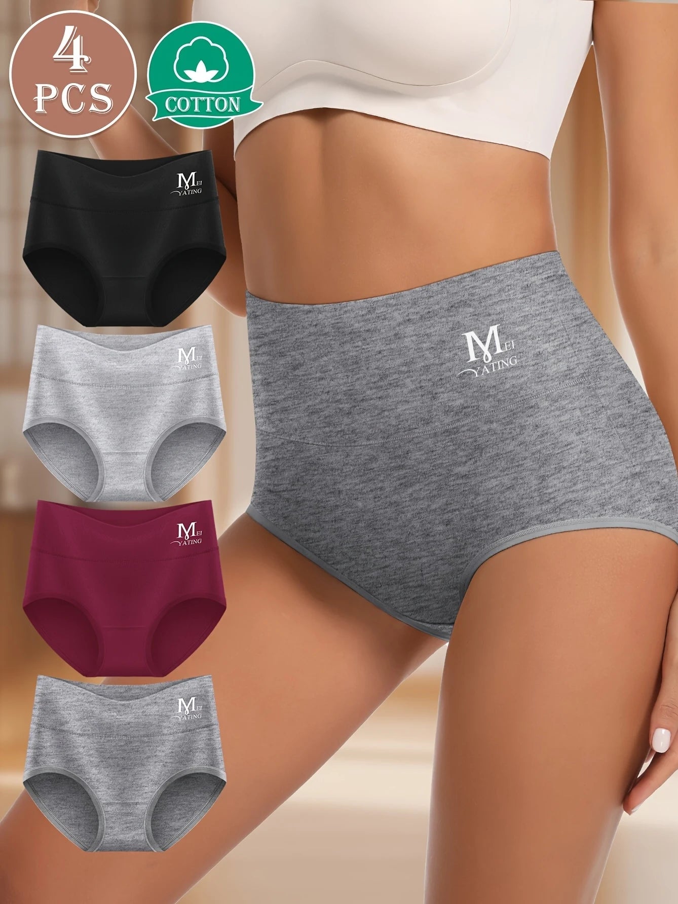 4-delige high-waisted dames slips