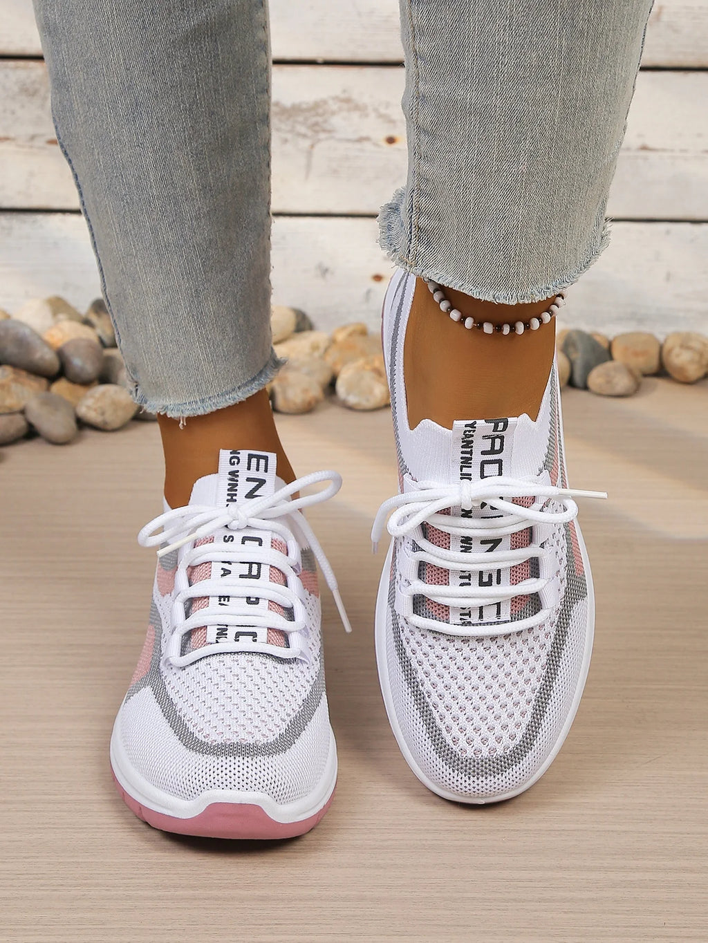 Tweekleurige gebreide sneakers - afbeelding 25