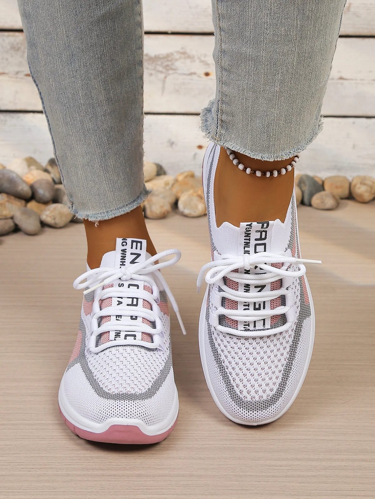 Tweekleurige gebreide sneakers - afbeelding 25