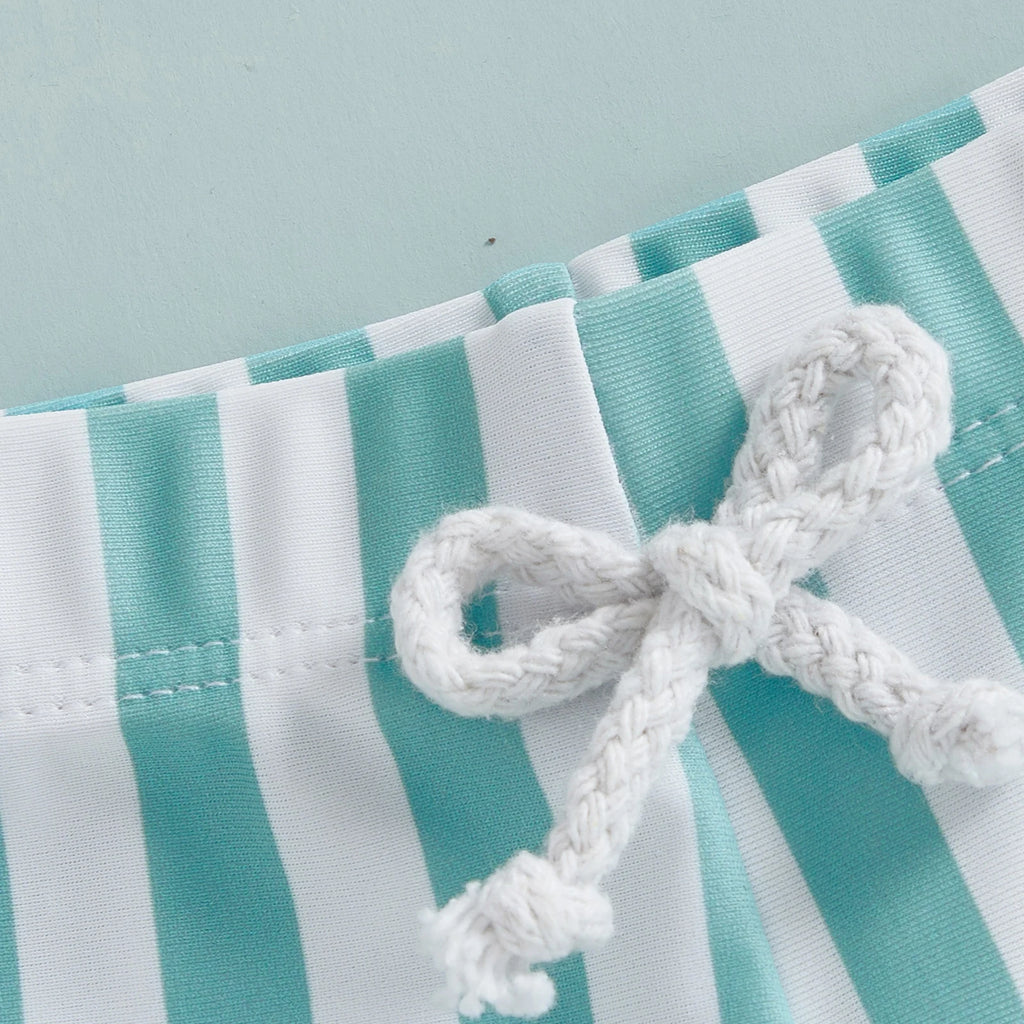 Gestreepte baby jongens zwemshorts