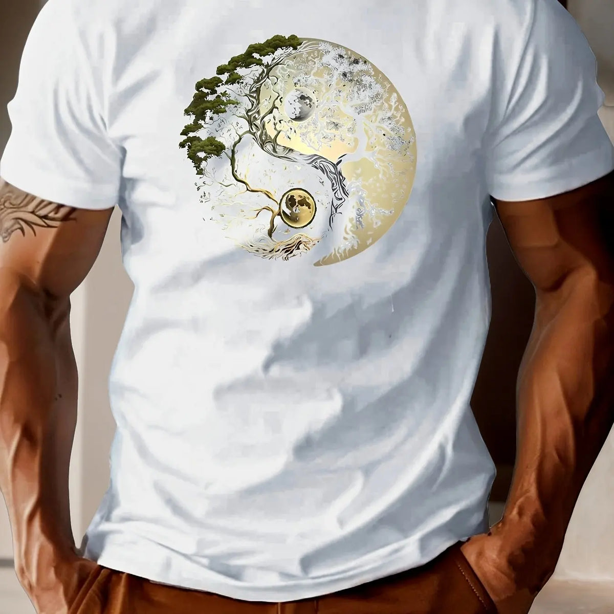 T-shirt met yin-yangprint - afbeelding 42