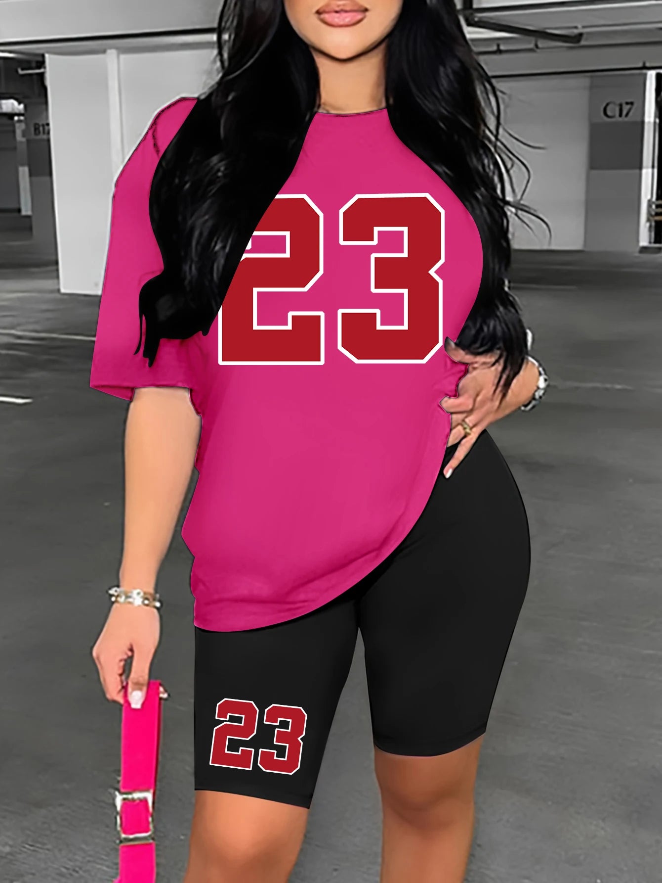 2-delige dames zomerset met Number 23-print
