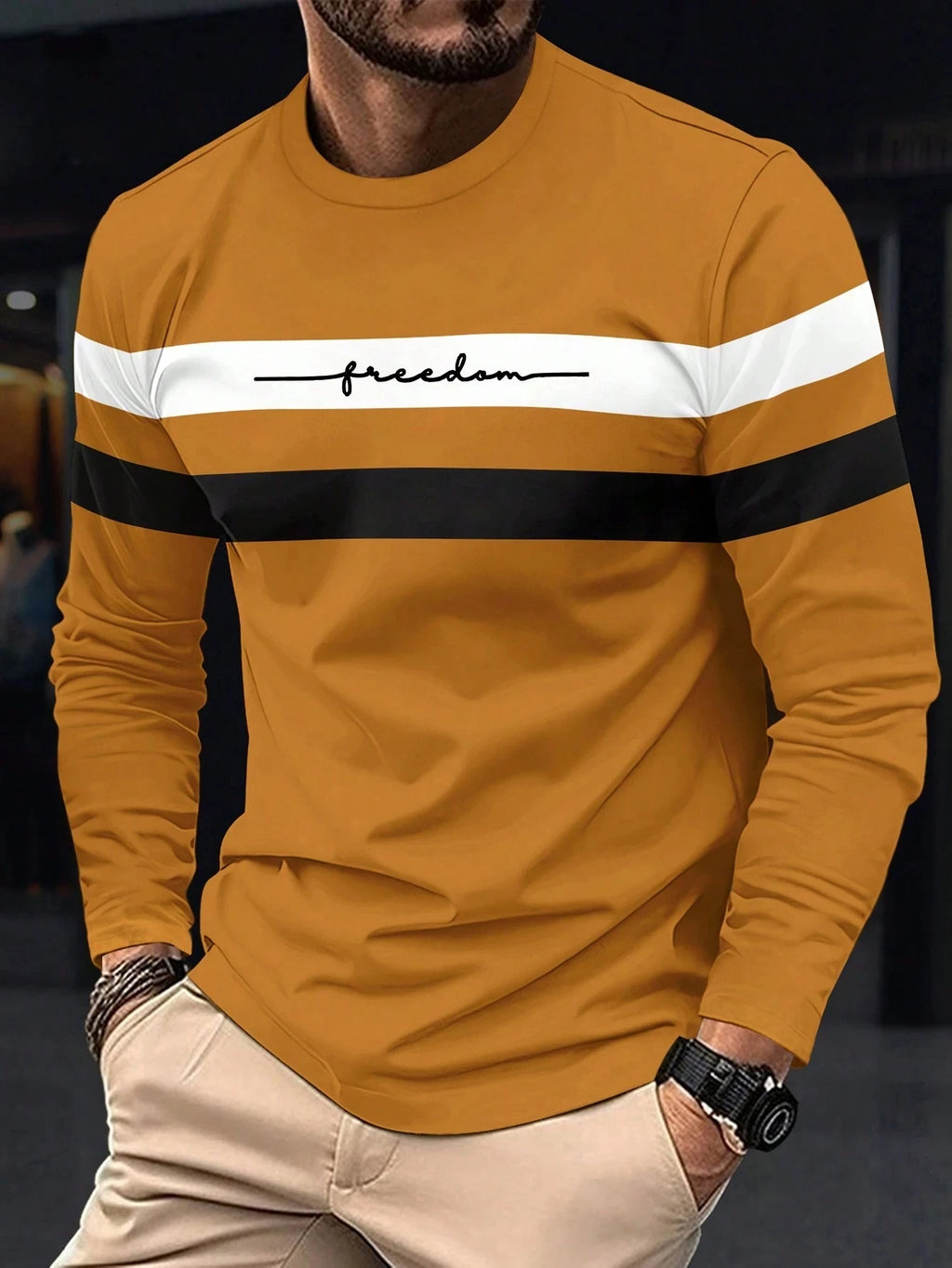 Gestreepte longsleeve met ronde hals - afbeelding 8