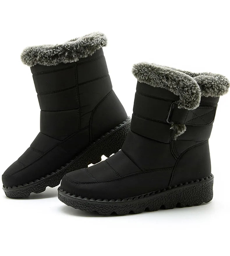 Gevoerde snowboots met klittenband - afbeelding 5