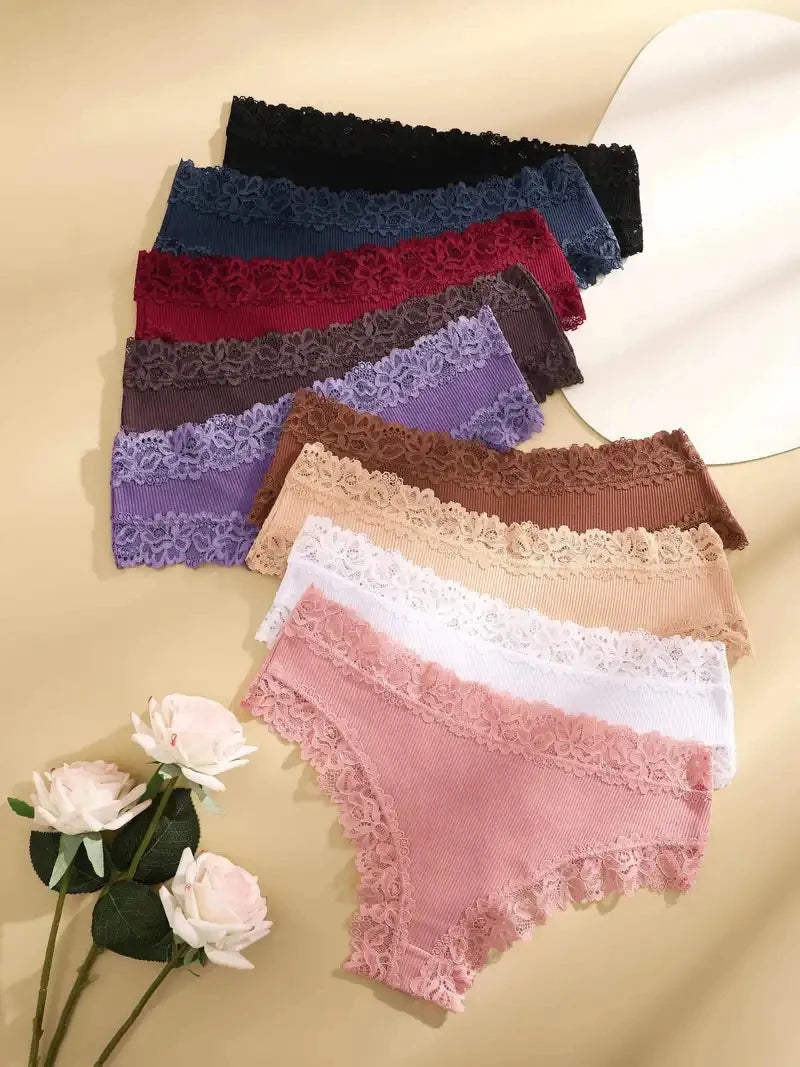Katoenen kanten slips 5-pack