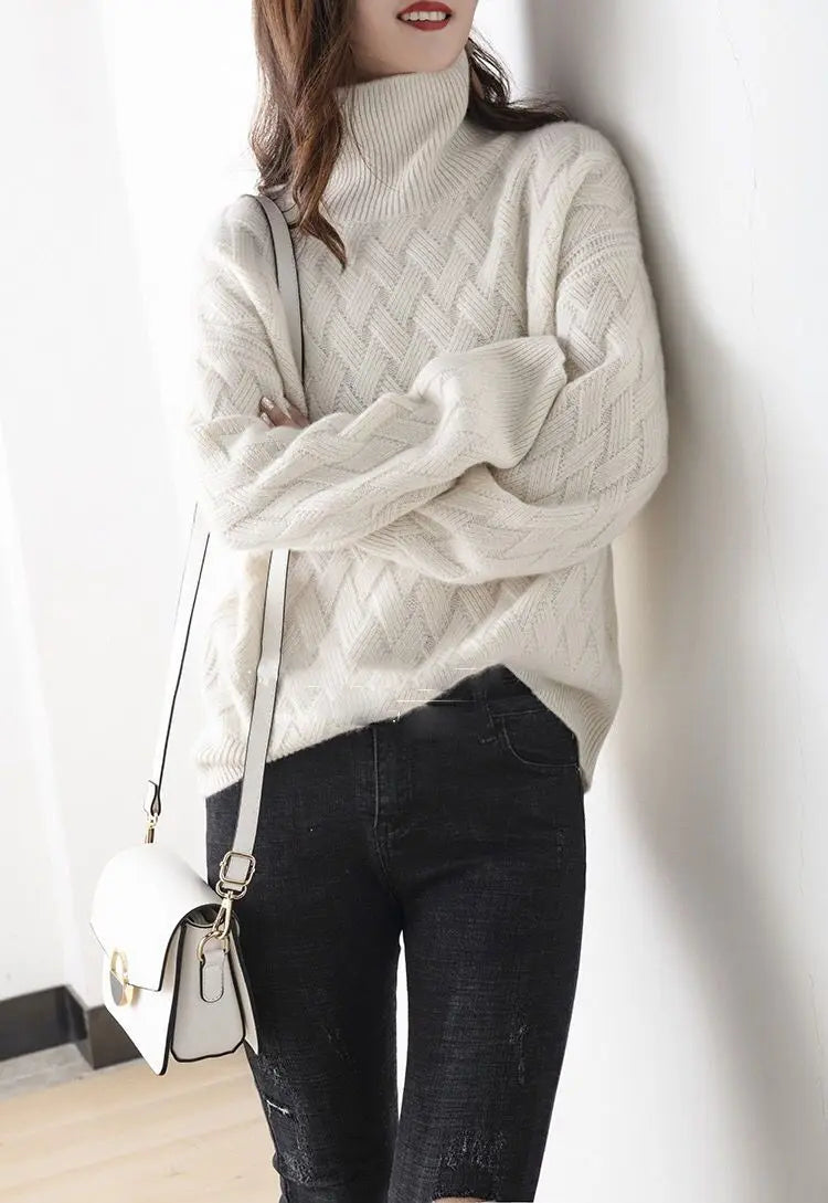 Oversized coltrui met vlechtpatroon - afbeelding 13