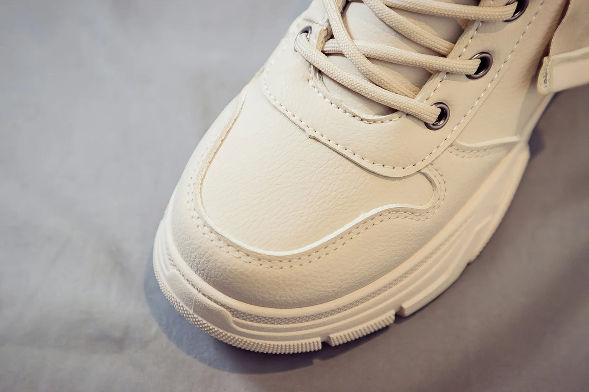 Gevoerde veterboots met plateauzool - afbeelding 7