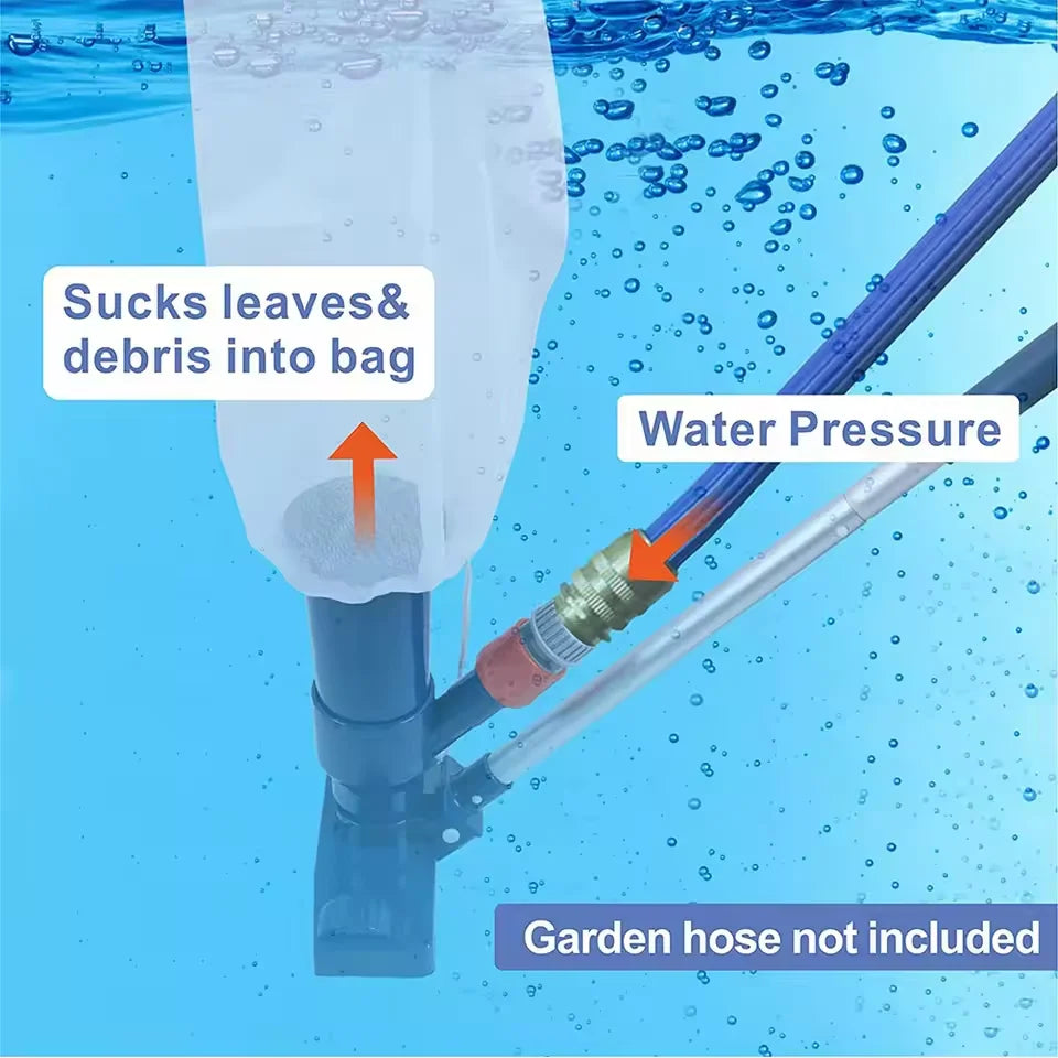 Onderwater jet vacuümreiniger met borstel