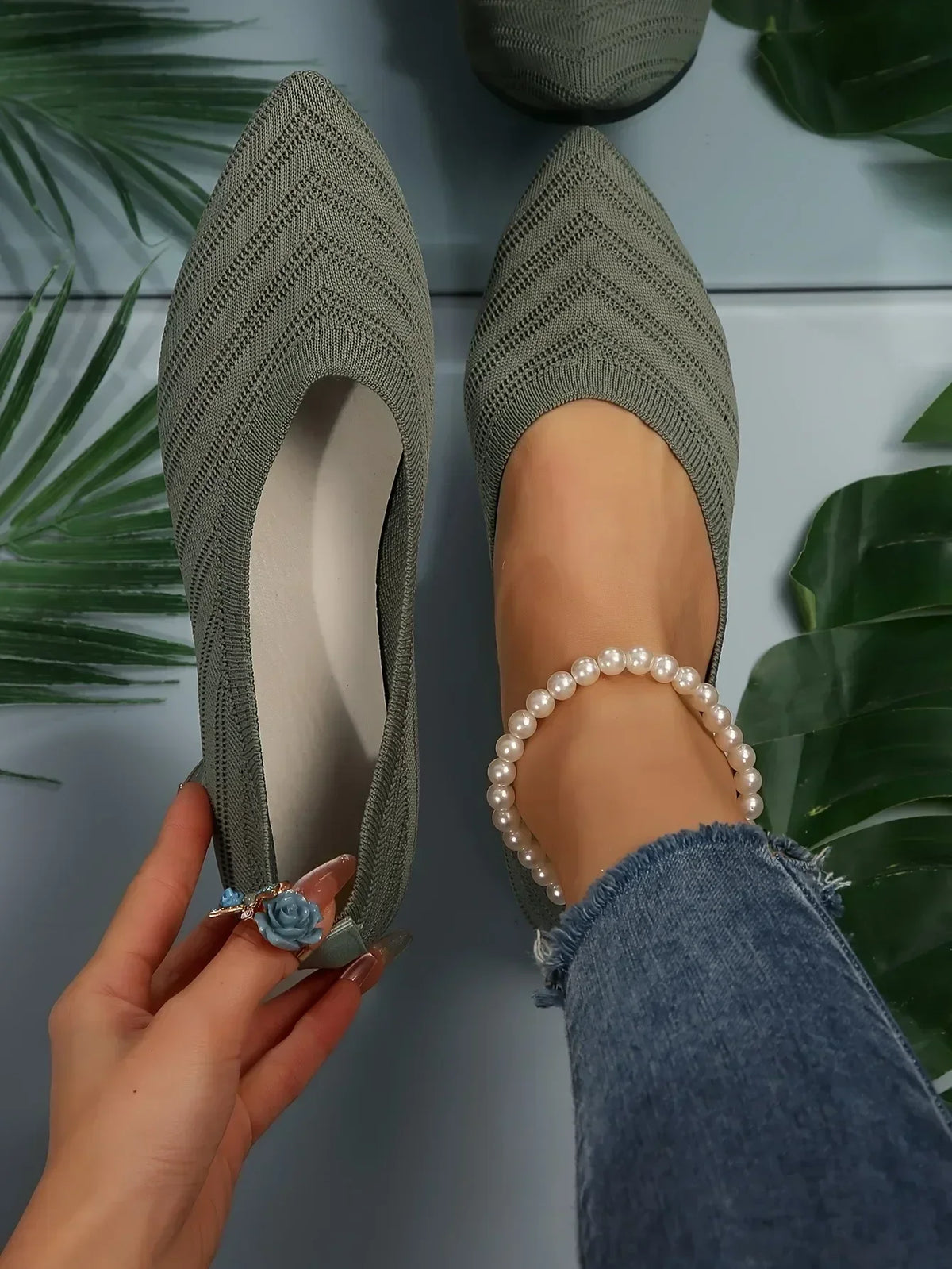 Gebreide spitse ballerina's - afbeelding 39