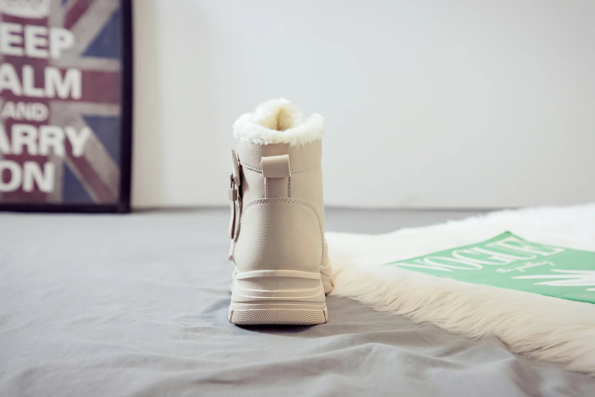 Gevoerde veterboots met plateauzool - afbeelding 11