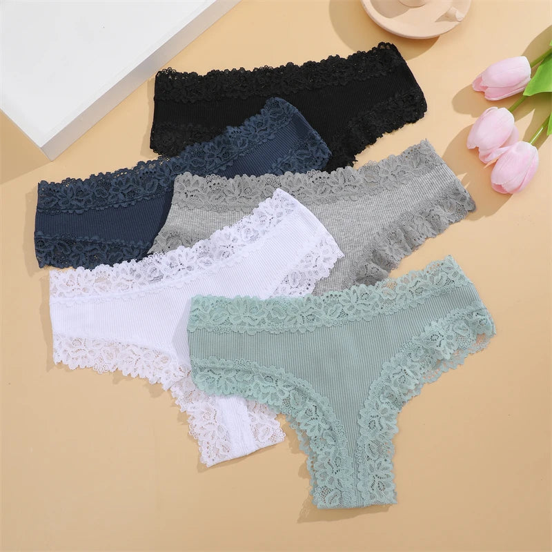 Katoenen kanten slips 5-pack - afbeelding 32