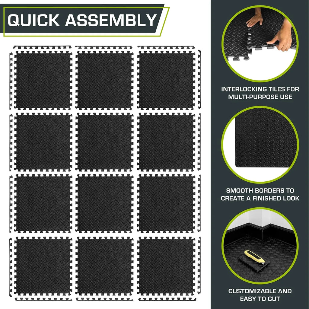 12-delige EVA puzzel fitnessmat set