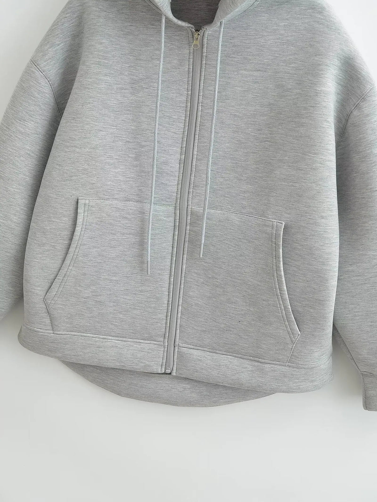 Oversized hoodiejas met rits - afbeelding 10