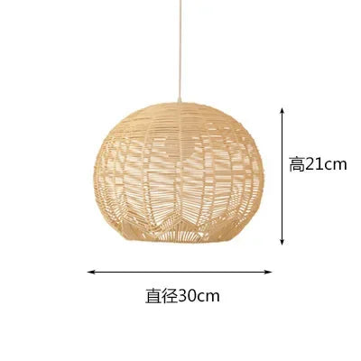 Handgeweven rotan LED hanglamp
