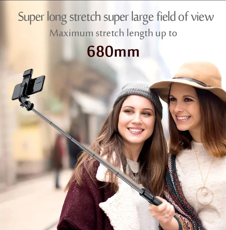 Draadloze selfie stick tripod met Bluetooth afstandsbediening en beauty fill light