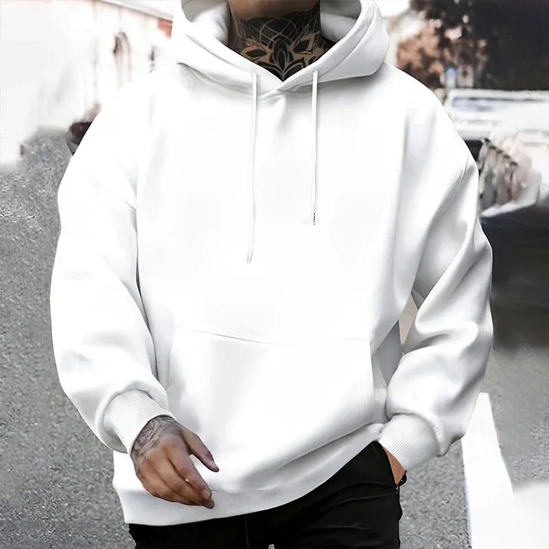 Basic herenhoodie met kangoeroezak - afbeelding 7