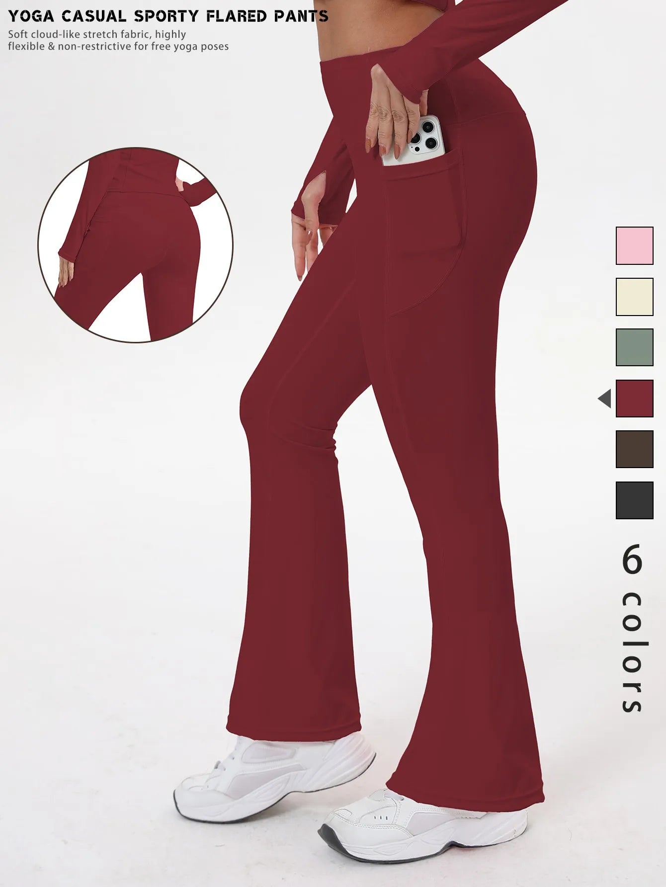 Bell-bottom yoga leggings voor dames