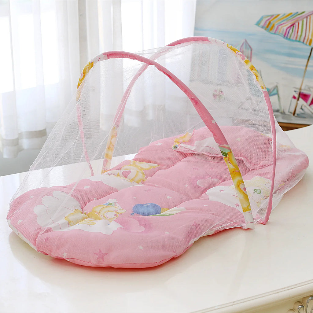 Opvouwbare babybedje met muskietennet, matras en kussen