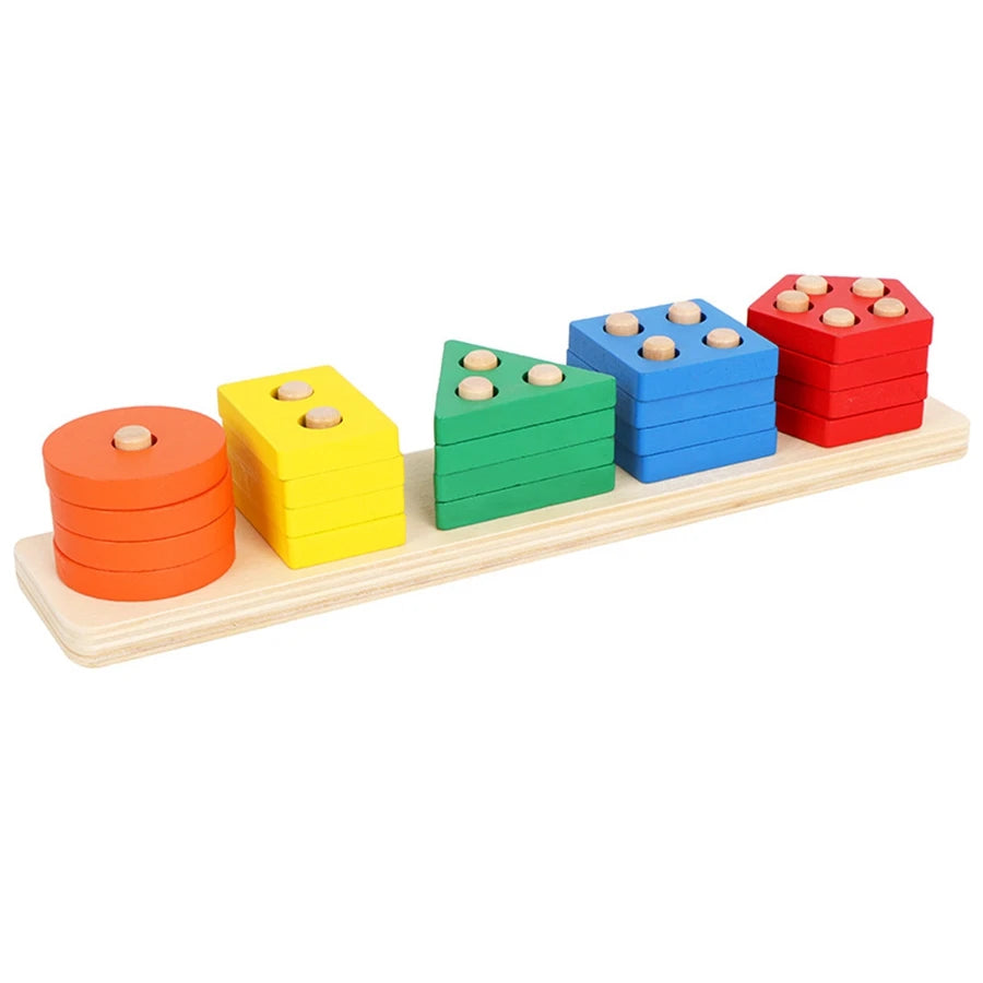 Montessori houten sorteer- en stapelpuzzel