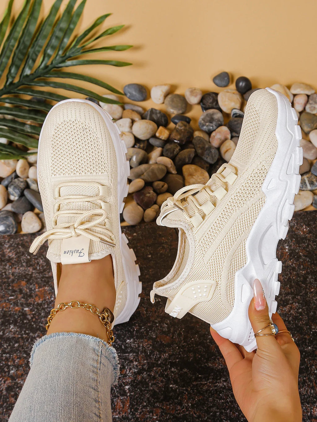Chunky gebreide plateausneakers - afbeelding 20
