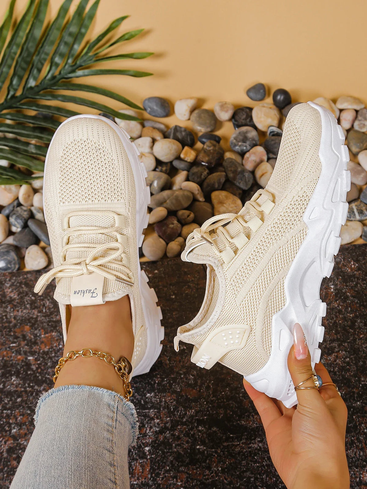Chunky gebreide plateausneakers - afbeelding 20