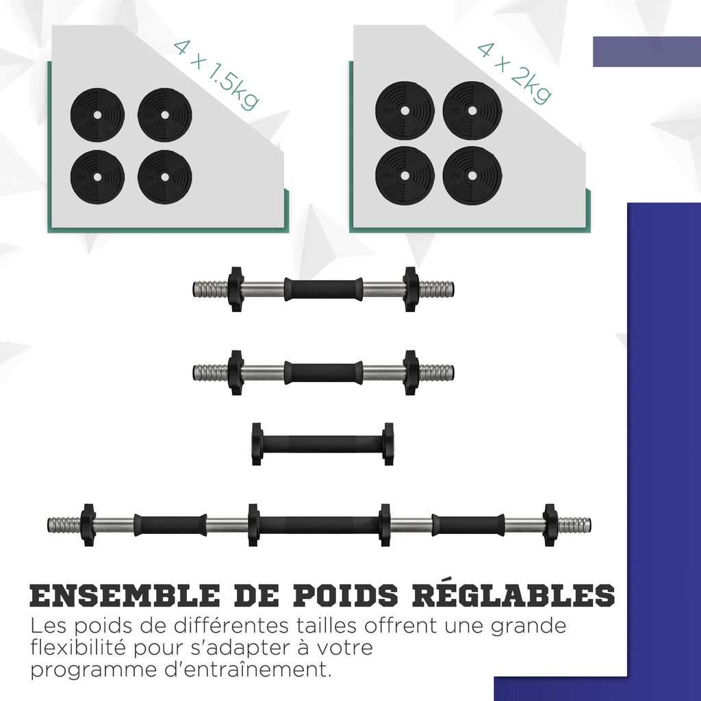 Verstelbare dumbbells met antislip handgrepen