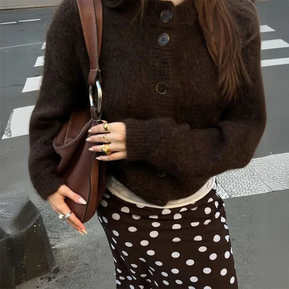 Modieuze dames gebreide cardigan