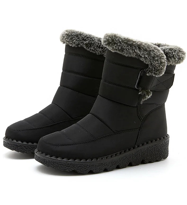 Gevoerde snowboots met klittenband - afbeelding 4