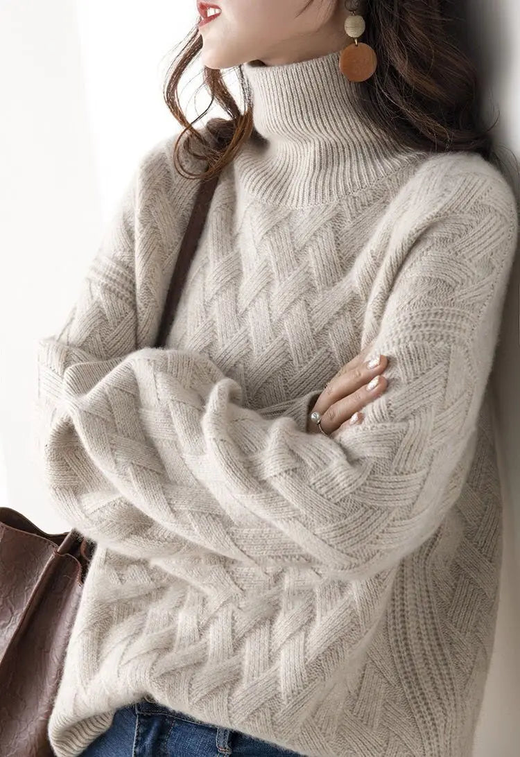 Oversized coltrui met vlechtpatroon - afbeelding 12