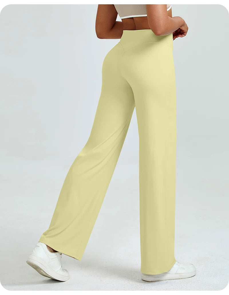 High waisted straight leg yoga pants voor dames