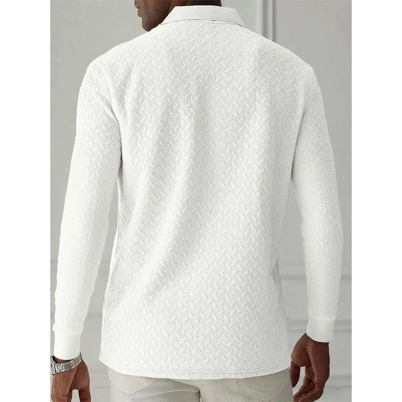 Gestructureerde polo met lange mouwen - afbeelding 4