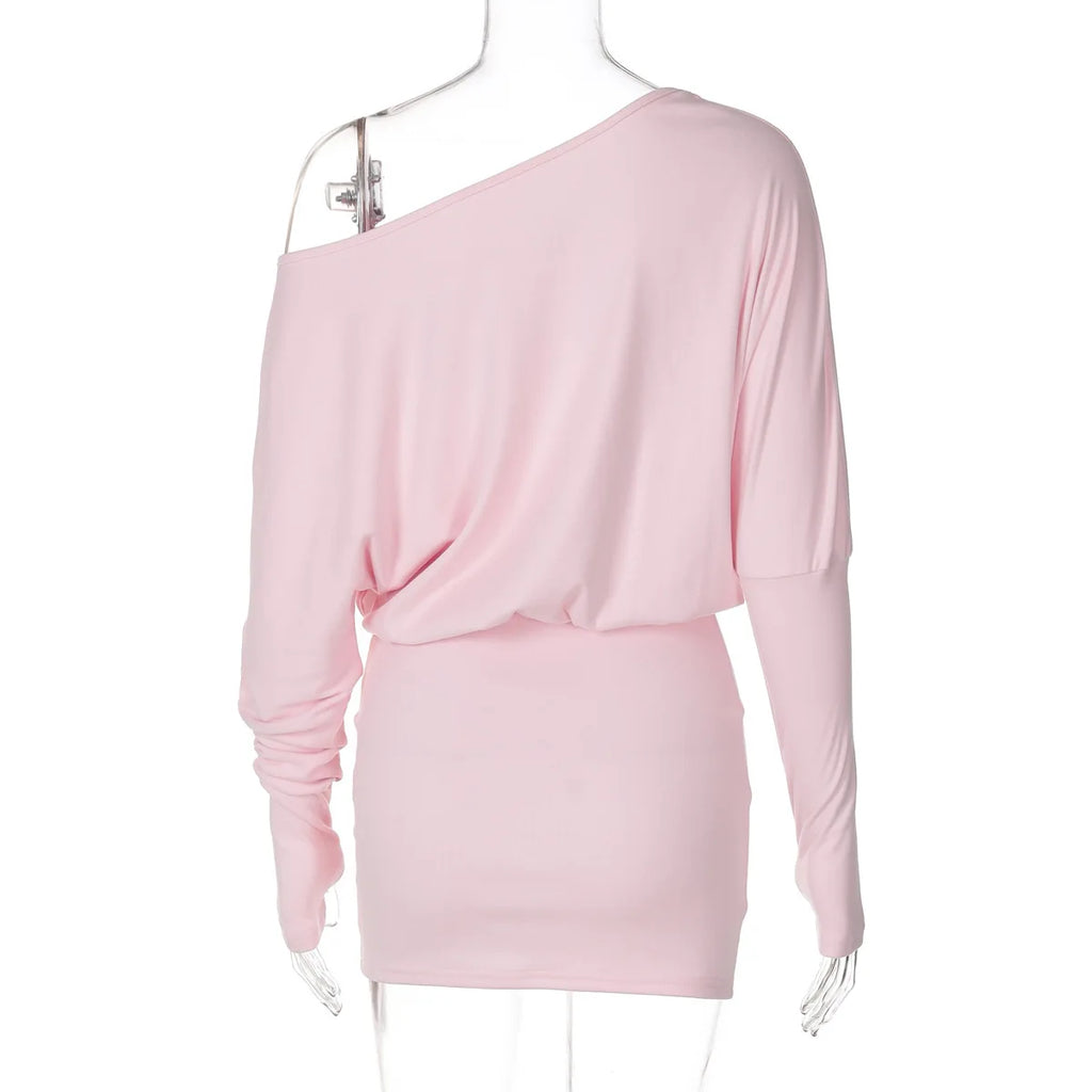 Off-shoulder jurk met vleermuismouwen - afbeelding 24