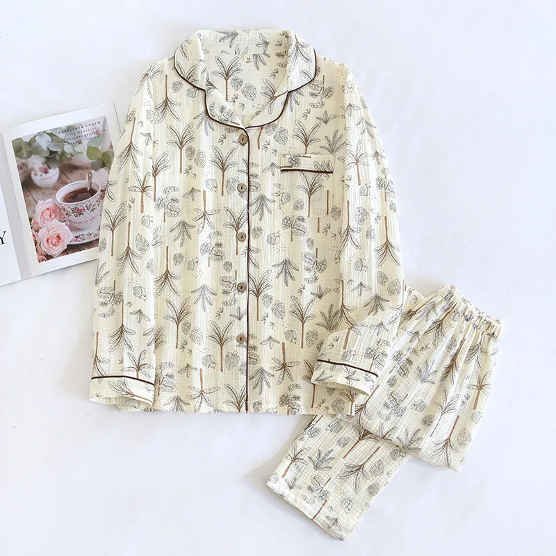 Katoenen pyjama met bloemenprint - afbeelding 22