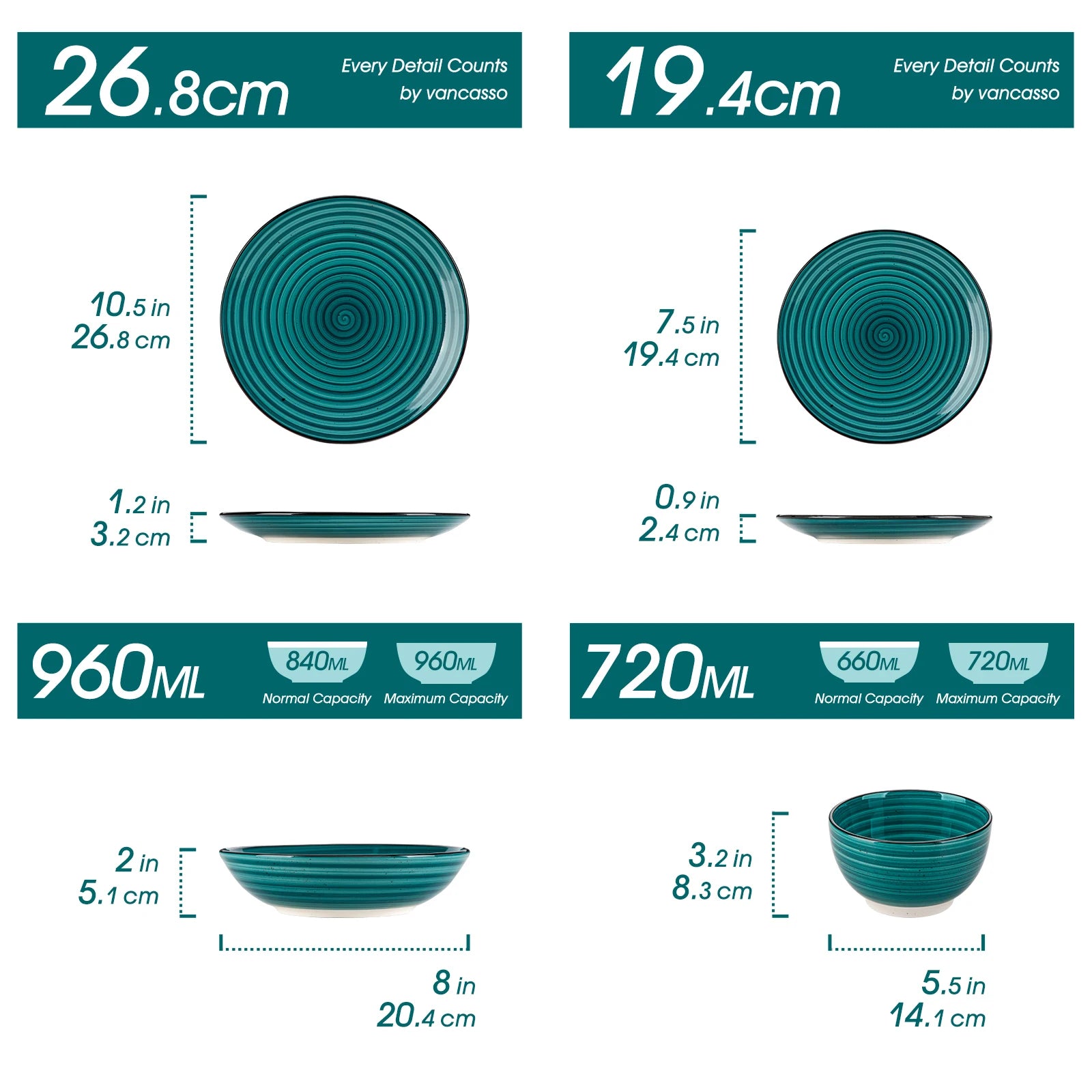 vancasso 24-delig Servies Set Groen Spiraal