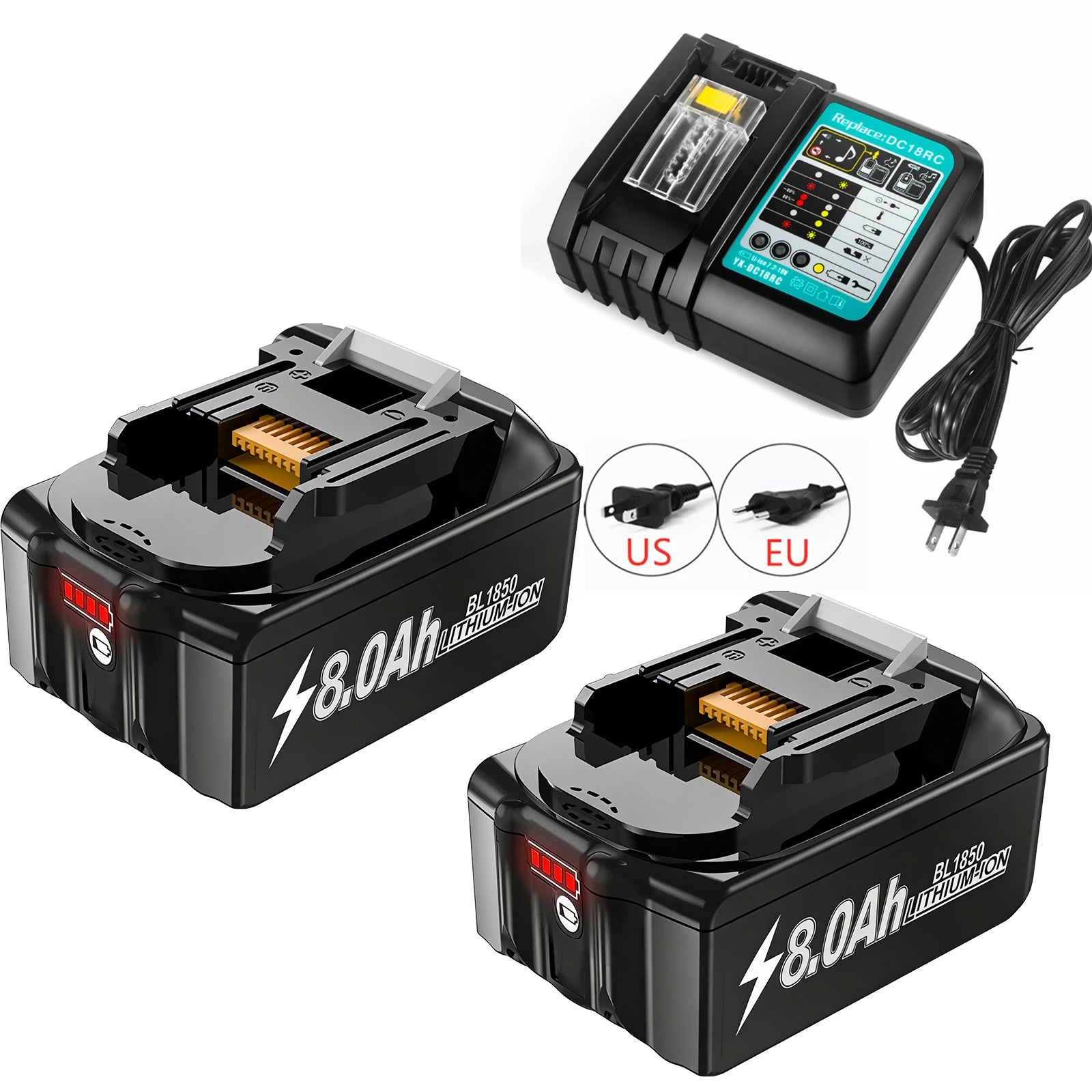 Vervangende Accu 8000mAh voor Makita 18V (met lader)