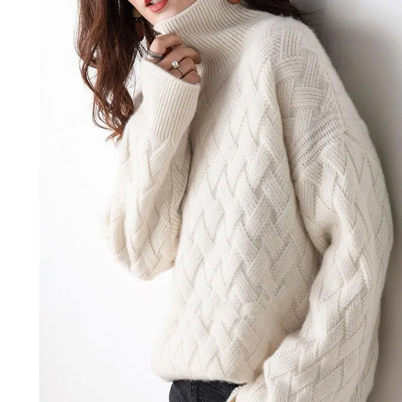 Oversized coltrui met vlechtpatroon - afbeelding 6
