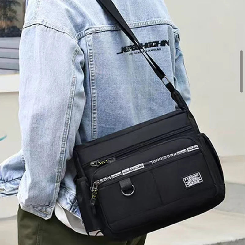 Heren schoudertas met vakken - afbeelding 4