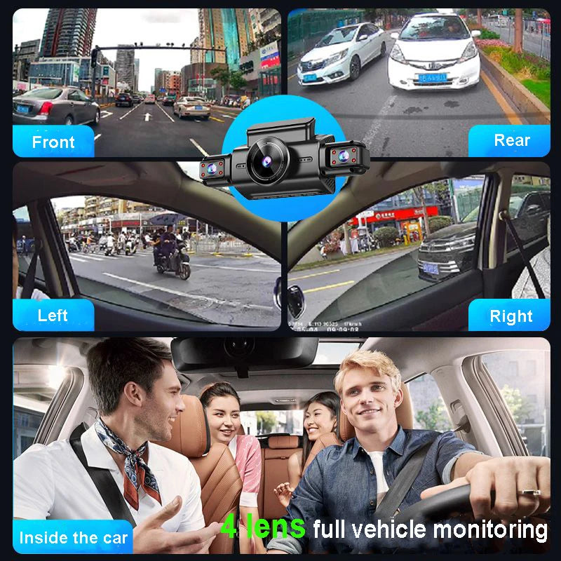 Verborgen 4-kanaals dashcam 4K met nachtzicht (Onedo)