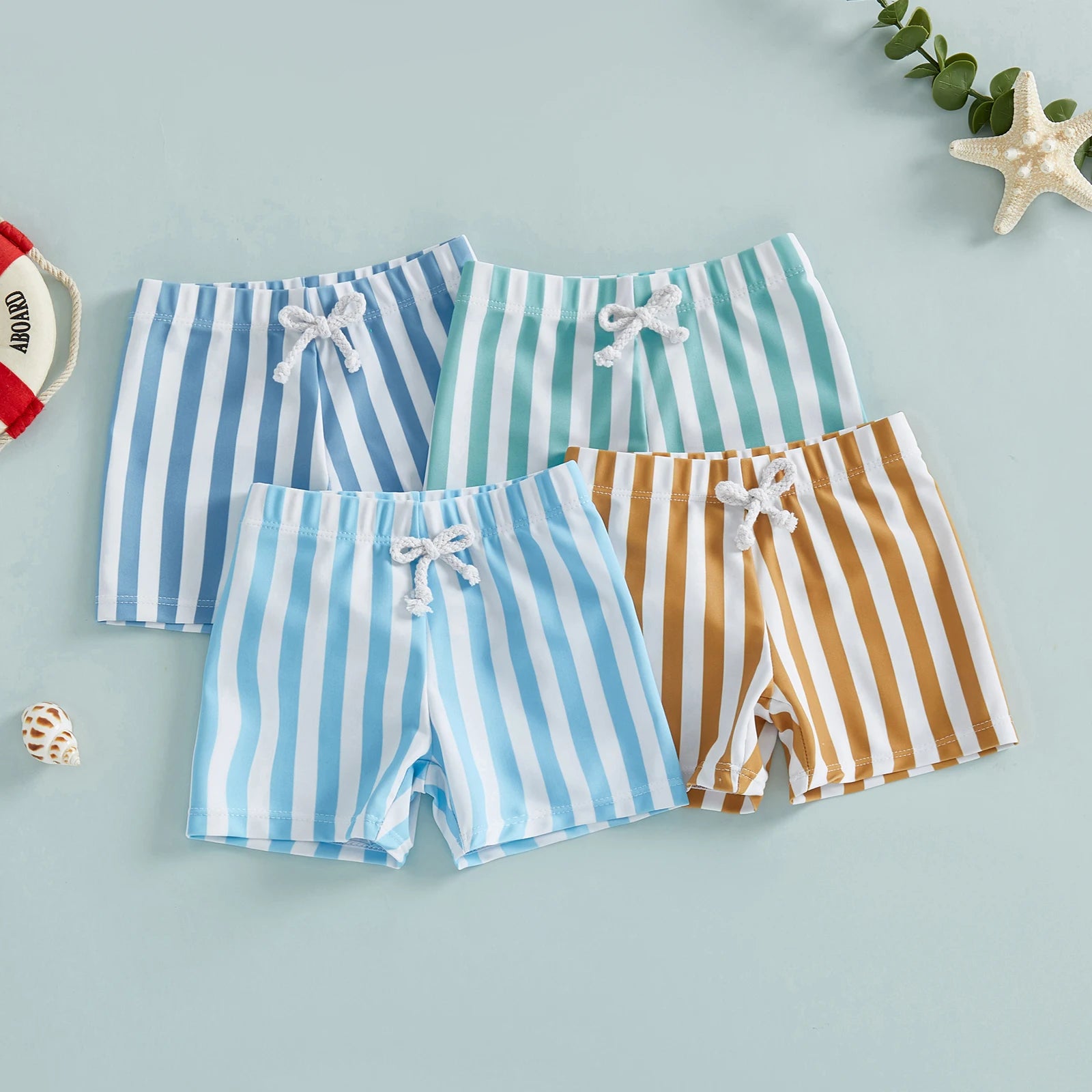 Gestreepte baby jongens zwemshorts