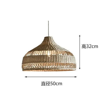 Handgeweven rotan LED hanglamp