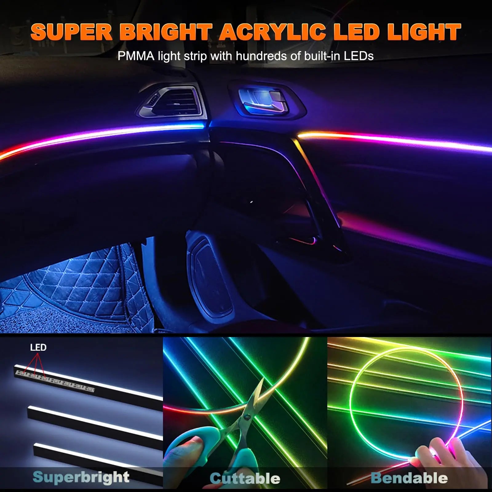 RGB Ambient LED Sfeerverlichting voor Tesla