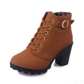 Veterboots met blokhak