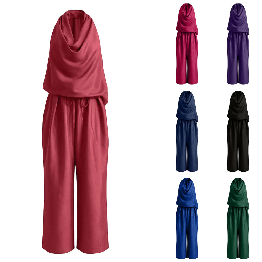 Elegante satijnen 2-delige dames set