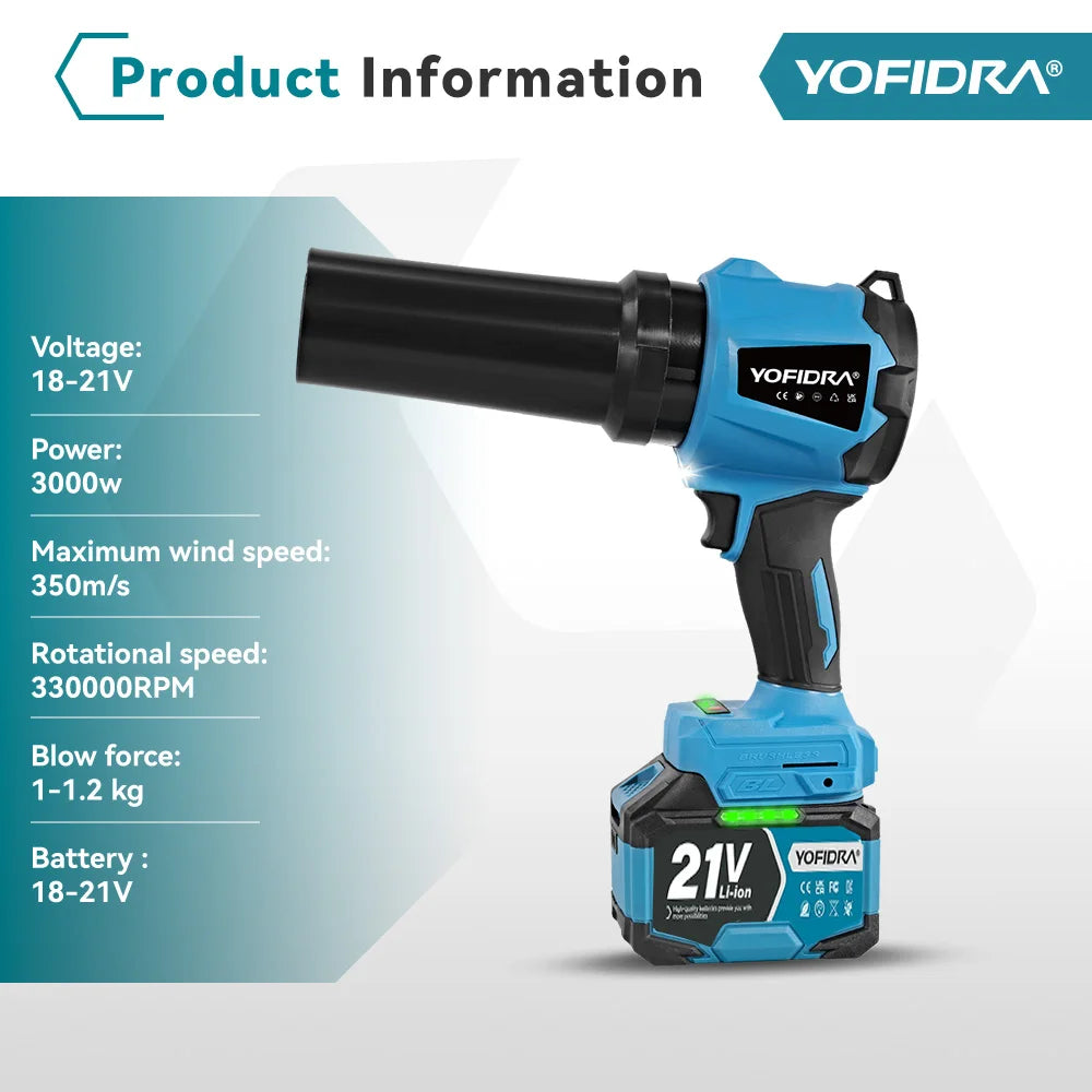 Draagbare bladblazer, borstelloze motor (Yofidra)