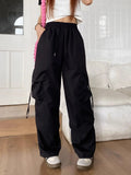Wijde cargobroek met hoge taille - afbeelding 16